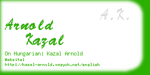 arnold kazal business card